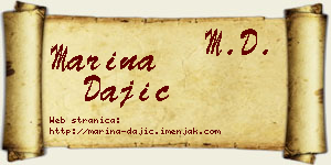 Marina Dajić vizit kartica